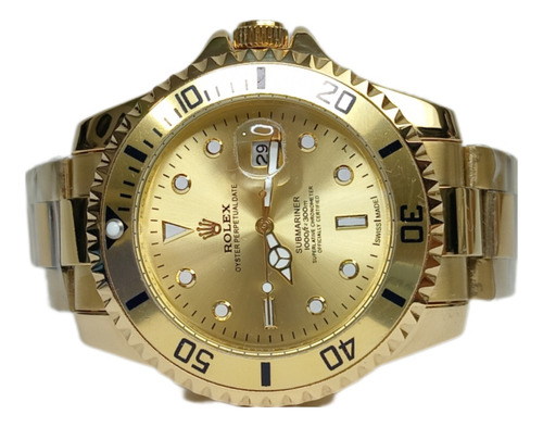 Reloj Submariner Gold Cuarzo Dial Dorado 