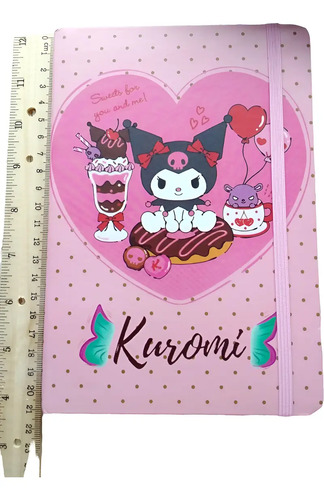 Diario Libreta Cuaderno Sanrio Kuromi Francesa Pasta Dura