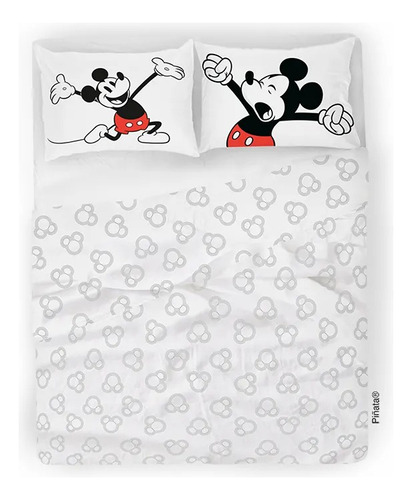 Juego De Sabanas Piñata Mickey 2 Plazas Ultra Soft White