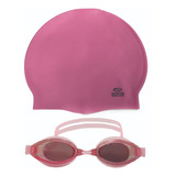 Kit Gorra Silicona Natación + Antiparra Espejada Adulto