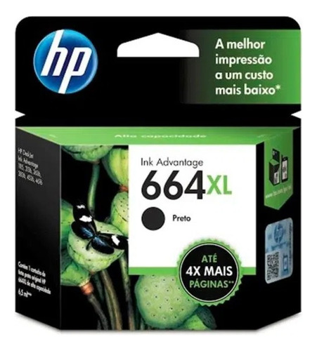 Cartucho Hp 664xl Preto Original.