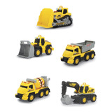 Set Mini Vehículos De Construcción Dickie Toys, 5 Vehículos!