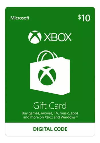  Tarjeta Xbox Gift Card $10 Usd Para Xbox Series X/s - One