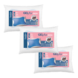 Kit De 3 Travesseiros Gelflex Nasa 50x70x14cm