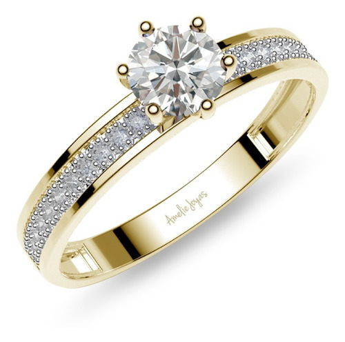 Anillo De Compromiso Belle Amour Amelie Joyas Oro 14k 