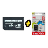 Adaptador Micro Sd Psp + Memoria Micro 64 Gb Convertidor