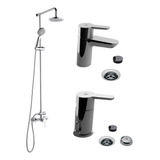 Griferia Fv Puelo Lavatorio Bidet Columna Ducha 312/b5 Cromo