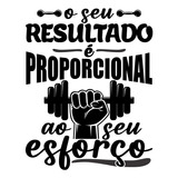 Adesivo Decorativo Academia Resultado Esforço Frase 120x95cm