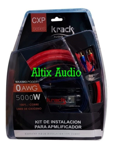 Kit De Instalación Calibre 0 Krack Audio 100% Cobre Cxp