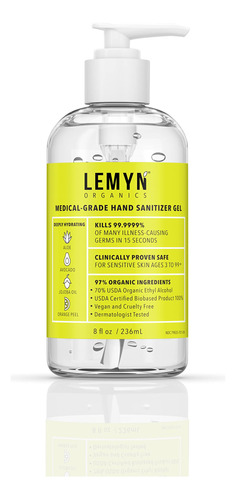 Lemyn Organics Gel Desinfectante De Manos De Grado Medico -