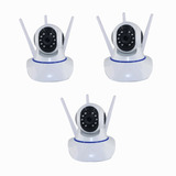 Kit Vigilância 3 Câmeras Ip Wifi Noturna 360° App Yoosee P2p