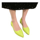 F Mujer Zapatos Puntiagudos Color Sólido Cómodo Bajo Fh7f