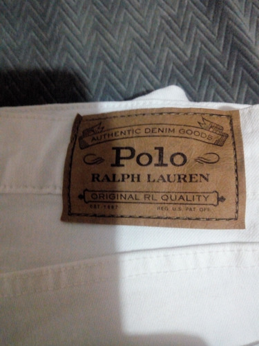 Pantalón Polo Ralph Laurent Blanco 38 X 31 Slim Con Spandex 