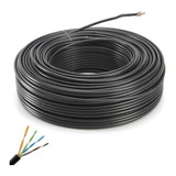 Cable Rollo 50mts Utp Exterior Cat 5e Red Vaina Negra Nf 
