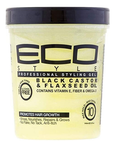 Eco Style Black Castor Y Aceite De Linaza En Gel 32 Oz