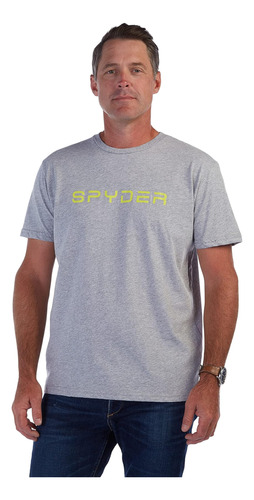 Spyder Camiseta De Slalom Estándar Para Hombre, Gris Jaspead