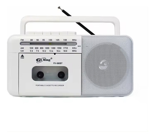 Radio Cassette Retro Bt Grabadora Recargable Pilas Am/fm Mp3