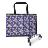 Bolsa Pasta Organizadora Porta Esmaltes Maquiagem Manicure Maquiadora 120 Frascos Flores + Necessaire  Transparente Pvc