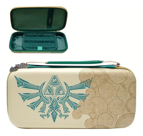 Estuche Zelda Tears Nintendo Switch Oled Cartuchos Verde Oro