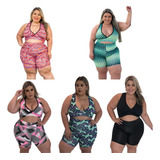 Kit 5 Conjunto Fitness Plus Size Roupa Academia