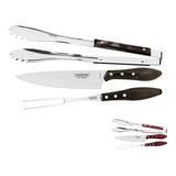 Kit Churrasco 3 Peças Inox Garfo Faca Tramontina Polywood