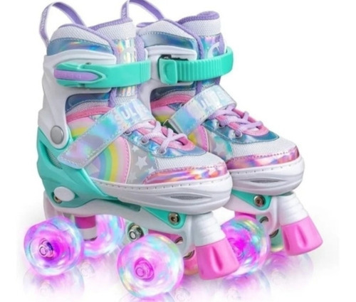 Lindo Patins 4rodas C/ Luz De Led Até 45 Kg Ajustável!