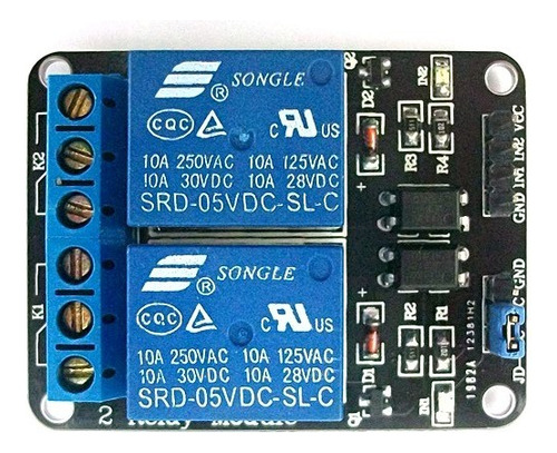 Modulo Relé De 2 Canales Salidas Optoacopladas 5v