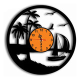 Reloj De Pared De Diseño De Playa Y Velero