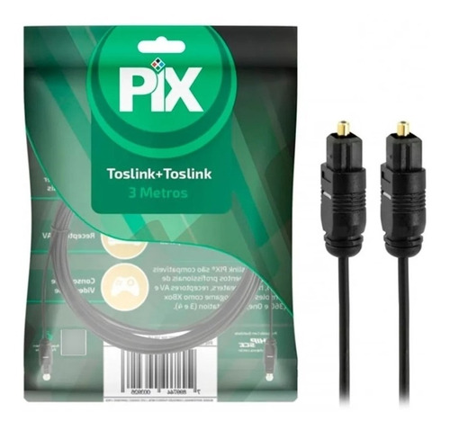 Cabo Fibra Óptico Digital Toslink 3m Resistente Flexível 5+