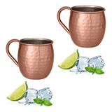 Kit 2 Canecas Moscow Mule Aço Inox Cobre Rose Gold