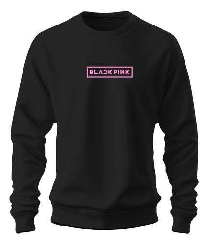 Sudadera Sweater Bordado Logo Rosa K Pop Black Pink Pecho
