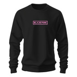 Sudadera Sweater Bordado Logo Rosa K Pop Black Pink Pecho