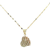 Cadena Y Corazón 1.3 Cm Ch Diamantado Oro 10k - Hestia