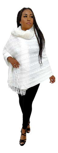 Poncho Estilo Echarpe Felpudo Quentinho Moda Feminina