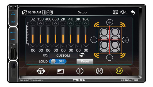 Autoestéreo 2din Mirrorlink Táctil 7 Bluetooth Steelpro