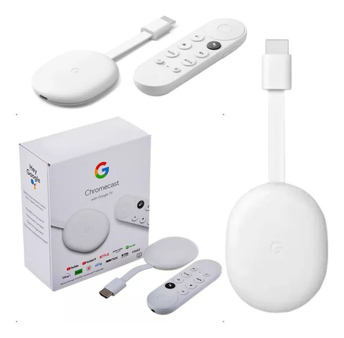 Google Chromecast With Google Tv Controle De Voz 4k 8gb Snow