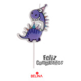 Vela Dinosaurio Feliz Cumpleaños Purpura 7.5x14.5cm