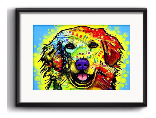 Quadro Golden Retriever Pop Art Cachorro Pet Rrs3 Paspatur