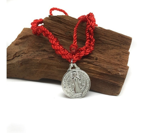 Pulsera Roja San Benito Plata Fina Nacional