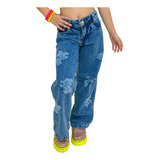 Calça Jeans Wide Leg Luxo Feminina Promoção Infantil Juvenil