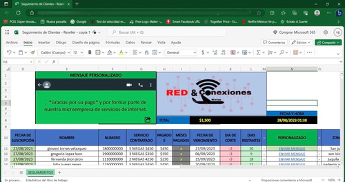 Administrador De Clientes Wisp Sistema O Plantilla Excel