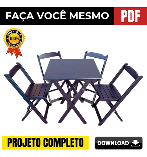 Projeto Cadeira E Mesa Dobráveis De Bar Português