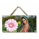 Figura Decorativa Cartel De Madera Virgen De Guadalupe Reina