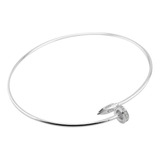 Pulsera Esclava Clavo Ajustable Plata 925 Con Piedras 