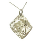 Dije De Dalmata De Plata Sólida .925 Sterling