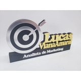 Placa Profissão Analista Marketing Mdf C/ Acrílico Espelhado