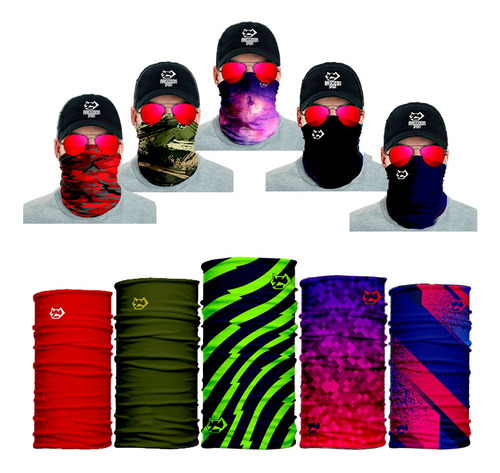 Pack 10 Mascara Tubular Rcn Bandana, Ciclismo, Rzr, Pesca. B