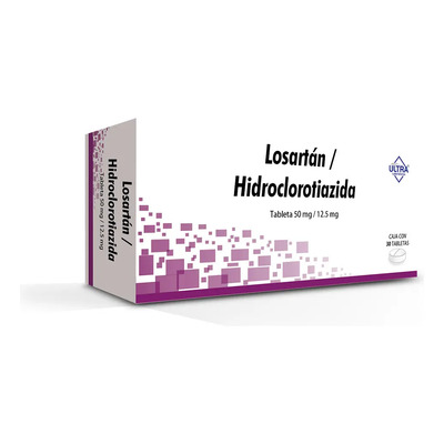 Losartán\u002FHidroclorotiazida (Ultra) c\u002F30 tabs. 50\u002F12.5 mg. | Envío gratis
