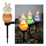 Estaca Solar Diseño Conejo De Pascua -  Diseño Colores 