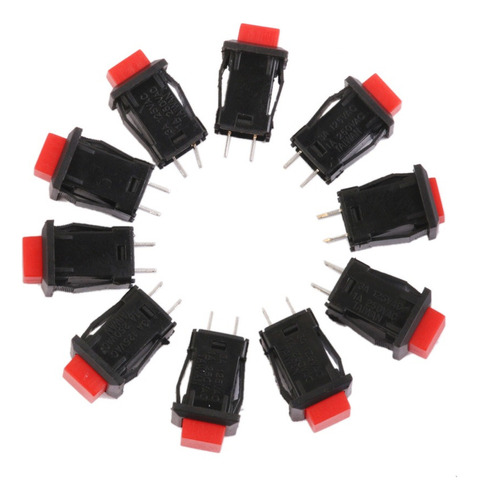 10pcs Coche Barco Interruptor Self-lock Dash Pulsadores